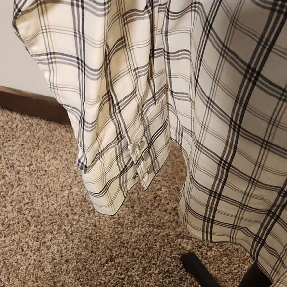 Off white plaid Eli Cattleman long sleeve button down shirt - Picture 3 of 7
